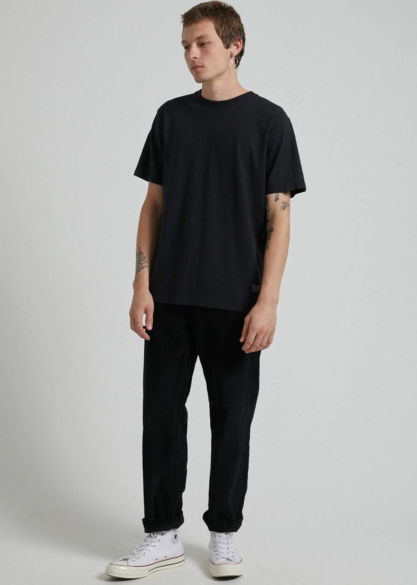 Afends Mens New Order - Hemp Retro Fit Tee - Black