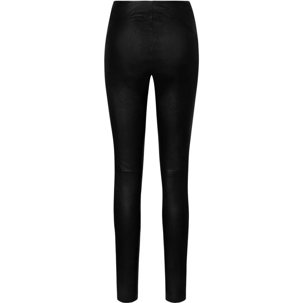 Aya HW stretch leather leggings / 50180 - Black (Nero)