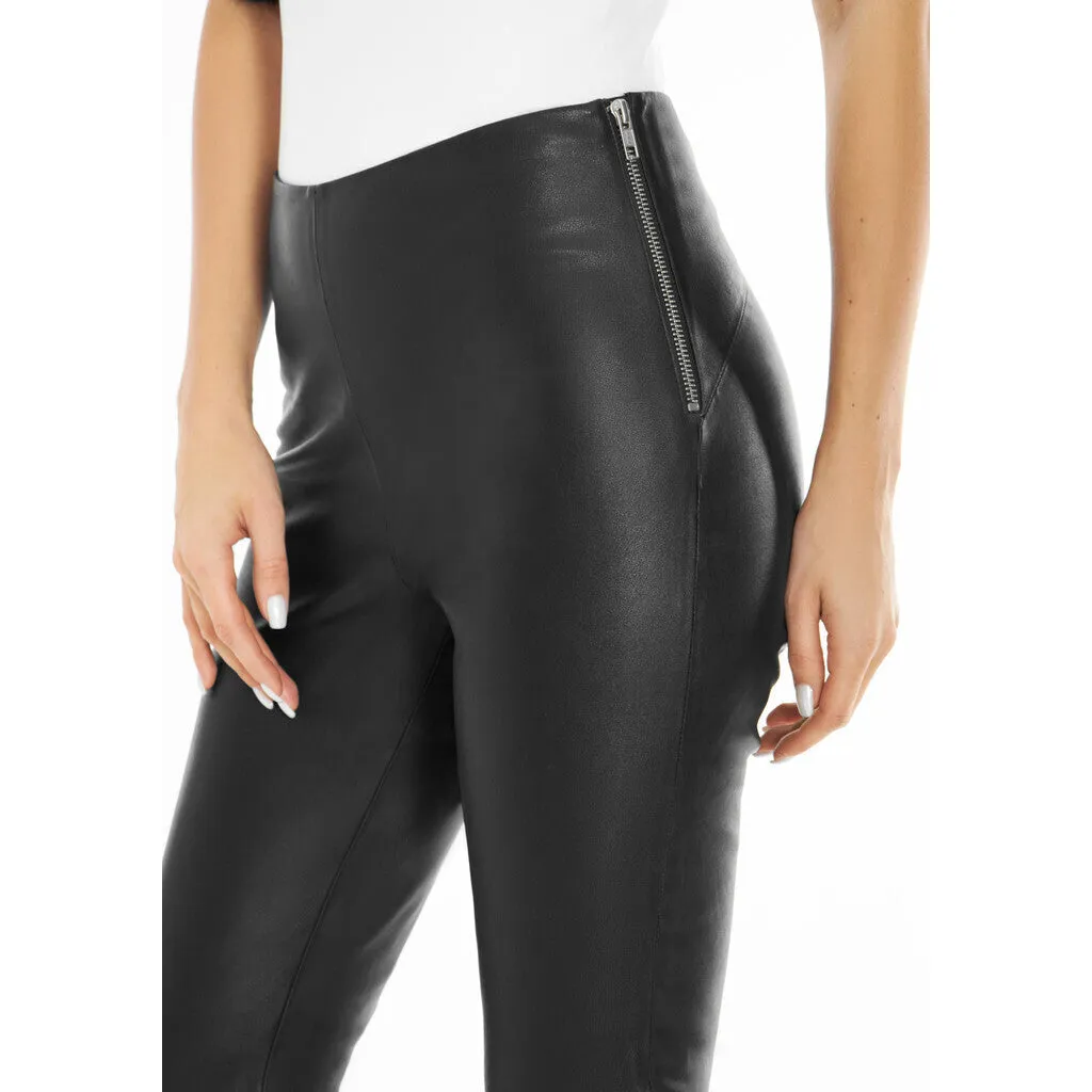 Aya HW stretch leather leggings / 50180 - Black (Nero)