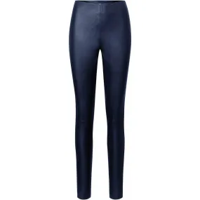 Aya HW stretch leather leggings / 50180 - Navy