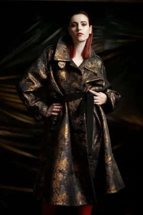 Copper Brocade "Cyrus" Trench Coat