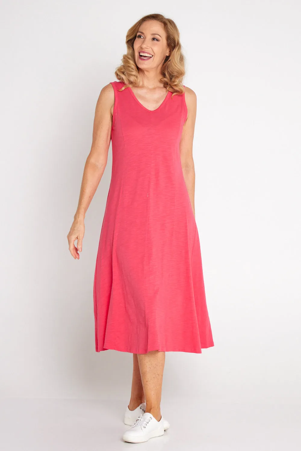 Diana V Core Dress - Coral Lipstick