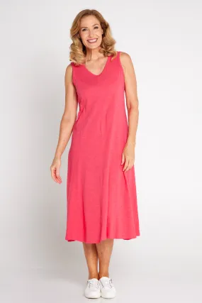 Diana V Core Dress - Coral Lipstick