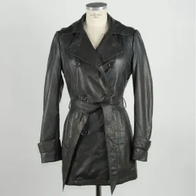 Emilio Romanelli Brown Leather Women's Coat