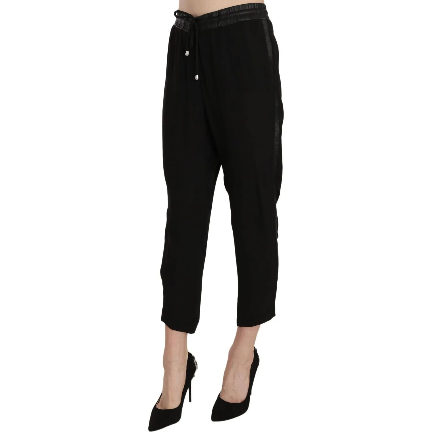 Guess Chic High Waist Cropped Pants in Elegant Black