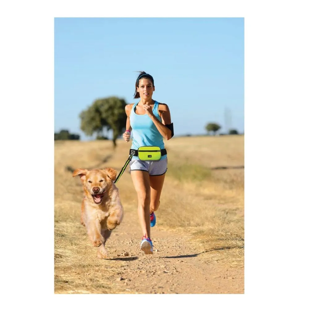 Jogging Dog Bungee Leash - Adjustable Waist Belt Bag   Hands Free Walking Lead