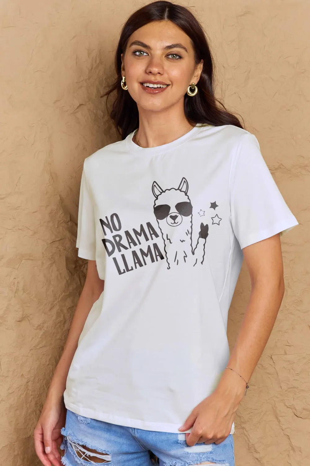 NO DRAMA LLAMA Graphic Cotton Tee