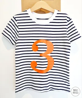 Number 3 Stripe Birthday Tee