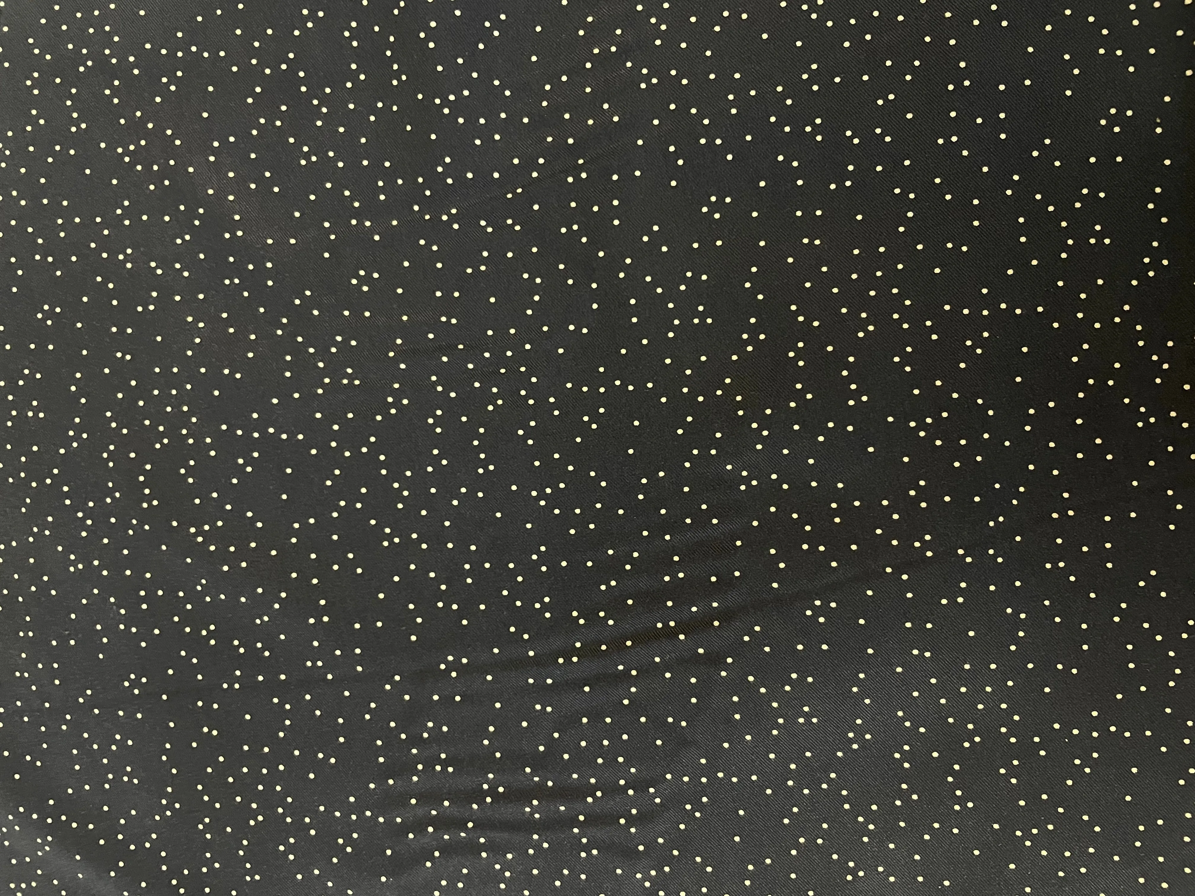 Rayon Twill Dot Print - Navy Blue / White