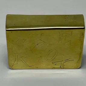 WW1 Brass Matchbox Sleeve F Cox RE